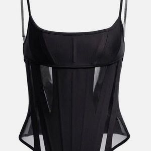 Mugler x H&M Mesh-paneled Corset Top